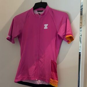 Zwift Women's Pink Short Sleeve Cycling Jersey size S